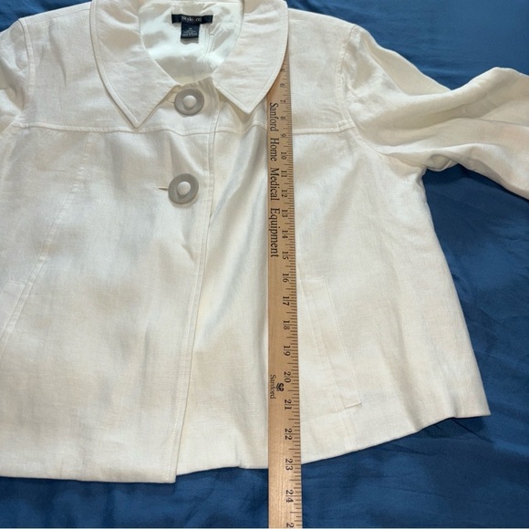 Women’s 100% Linen‎ blazer jacket Sz14 career wear closet staple - Picture 7 of 12